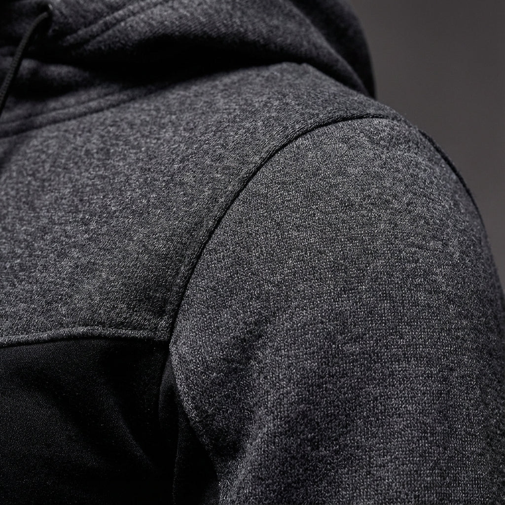Durable men's polyester tracksuit in black, ideal for workouts and casual wear
