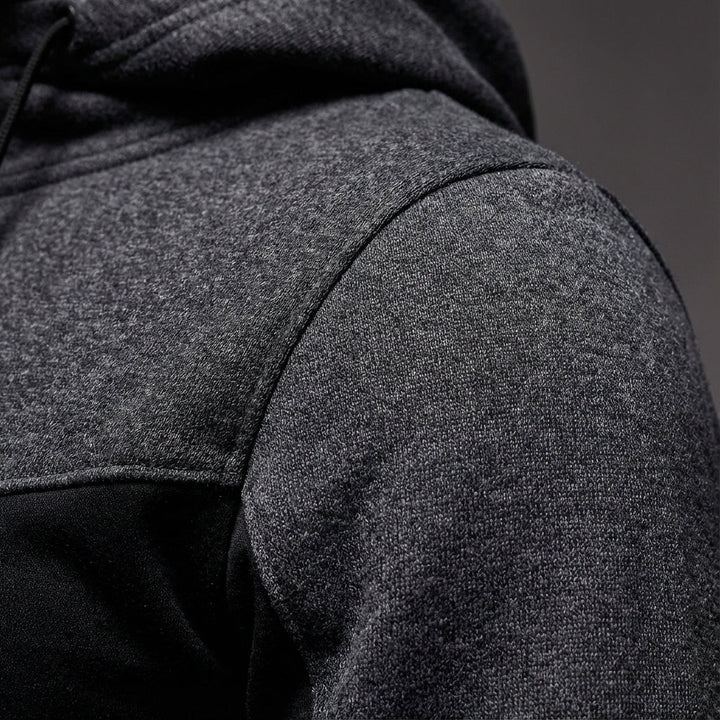 Durable men's polyester tracksuit in black, ideal for workouts and casual wear