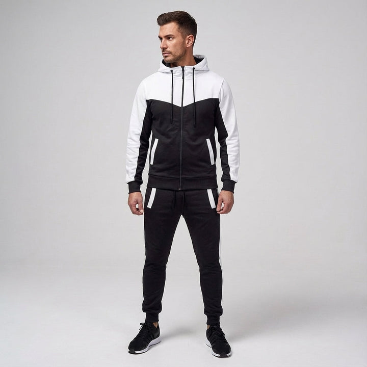 Stylish men's polyester tracksuit, a versatile set for gym, running, or lounging