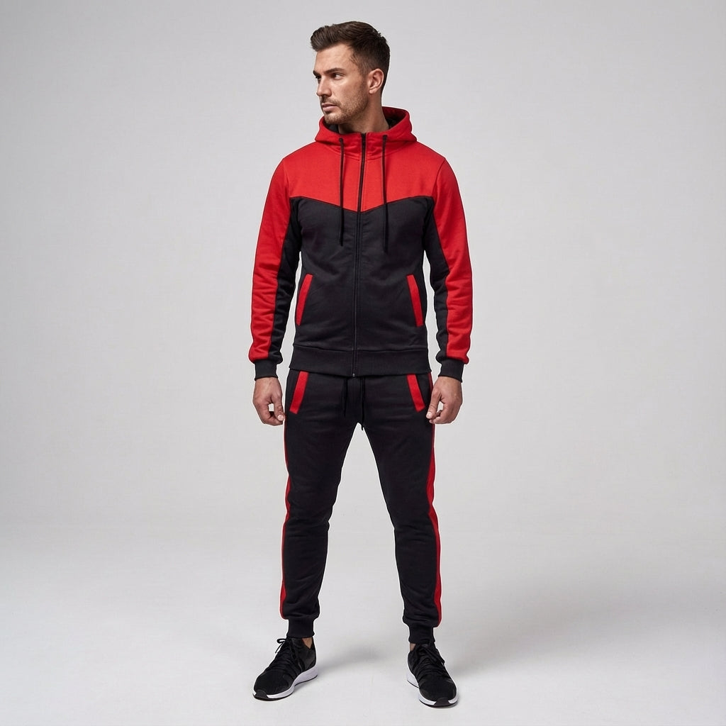 Comfortable men's polyester tracksuit, ideal sportswear for an active lifestyle