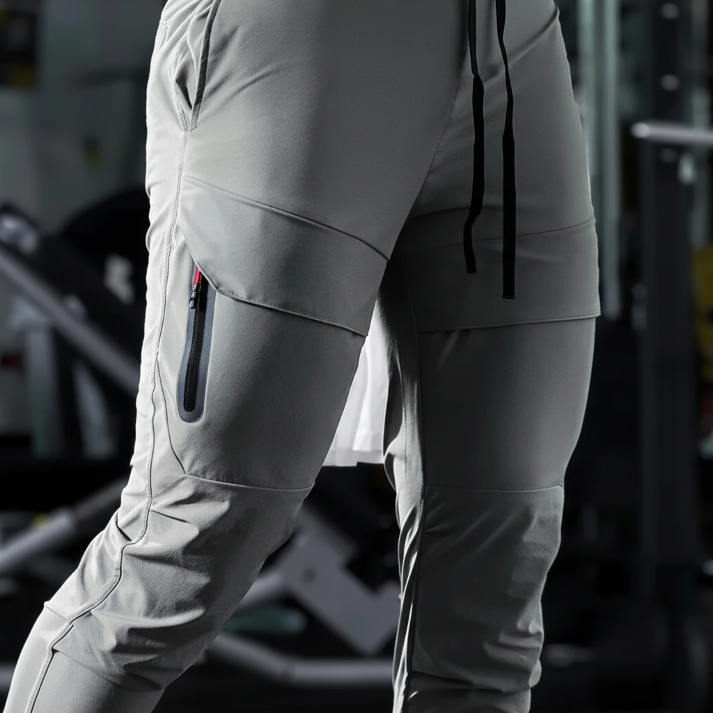 Stylish slim fit black athletic joggers for men, perfect for activewear and casual use