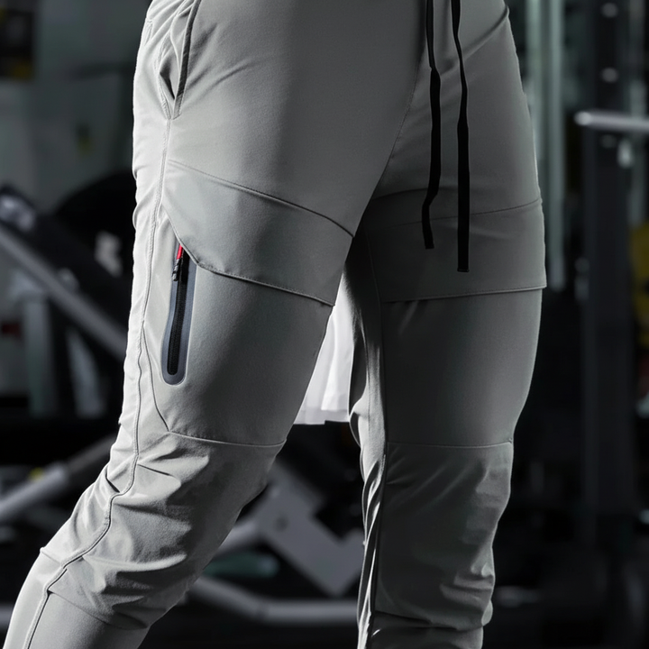 Stylish slim fit black athletic joggers for men, perfect for activewear and casual use