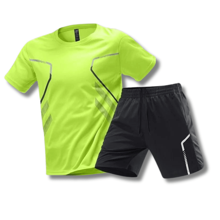 Stylish men's apparel: performance t-shirt with coordinating athletic shorts for any activity