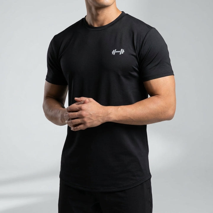 Athletic men's t-shirt, breathable and moisture-wicking material