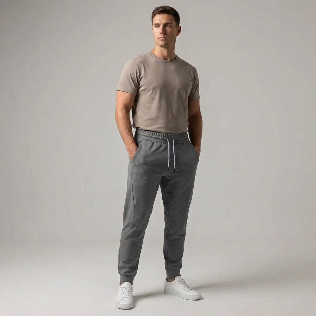 Black men's Austin performance jogging trousers, durable athletic pants for active lifestyles