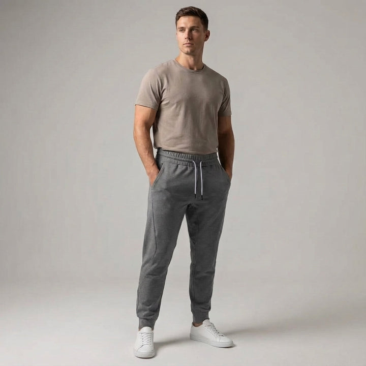 Black men's Austin performance jogging trousers, durable athletic pants for active lifestyles