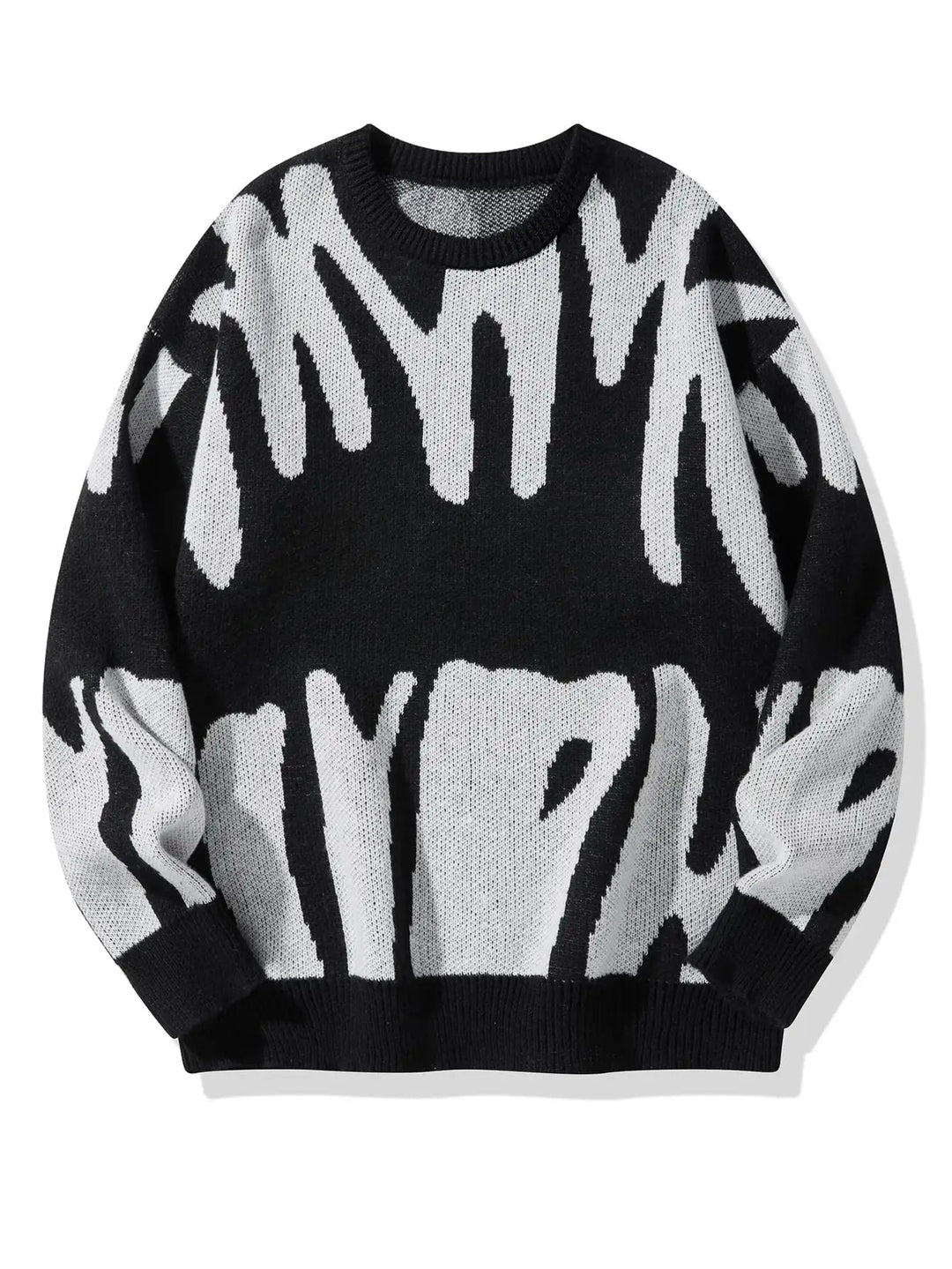 Men's Avant Abstract Sweater with a unique, modern design, comfortable oversized fit, and cozy long sleeves.