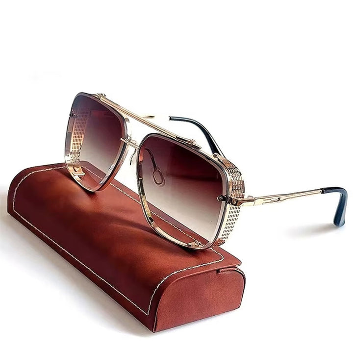 Oversized men's aviator sunglasses providing UV400 eye protection and glare reduction with a durable metal frame.