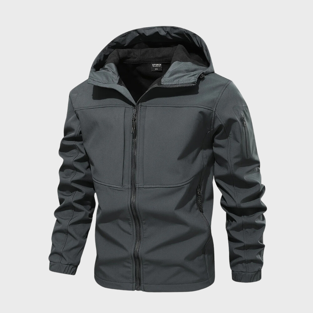 Stylish man wearing Axel casual hoodie jacket, demonstrating effortless style & comfort.