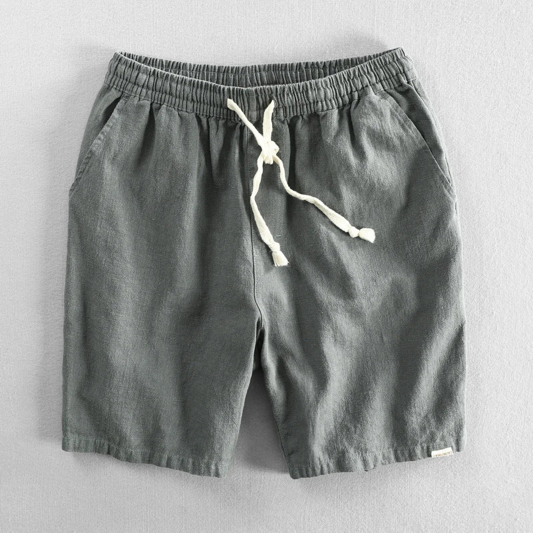 Black Men's Barcelona tailored comfort shorts. Relaxed fit drawstring style for versatile casual & summer wear.