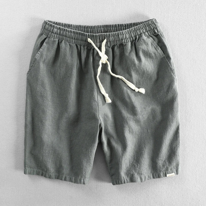 Black Men's Barcelona tailored comfort shorts. Relaxed fit drawstring style for versatile casual & summer wear.