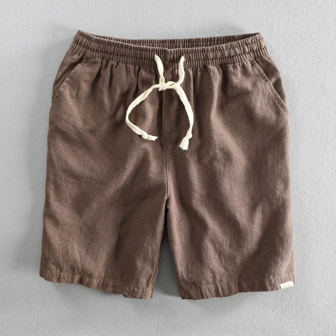Brick red Men's Barcelona style comfortable tailored shorts. Perfect for summer casual wear & a relaxed fit.