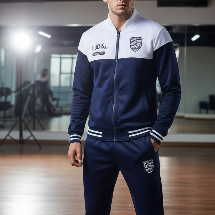 Men's baseball style tracksuit in a sporty urban design, perfect for casual wear & active lifestyles.