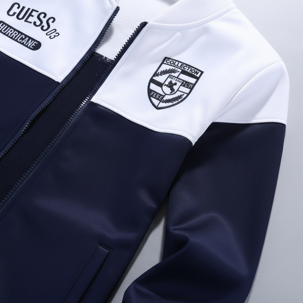 Versatile men's baseball tracksuit, ideal two-piece set for gym, urban style, or relaxed casual wear.