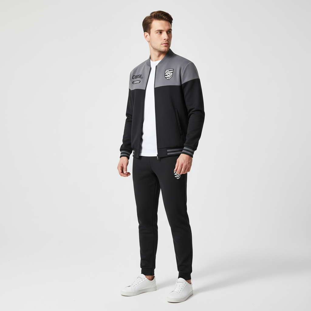 Complete men's baseball style jogging suit, a modern athletic set for active days and casual outings.