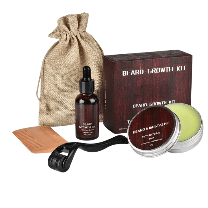 Grow a fuller, denser beard with this comprehensive men's beard growth & grooming kit.