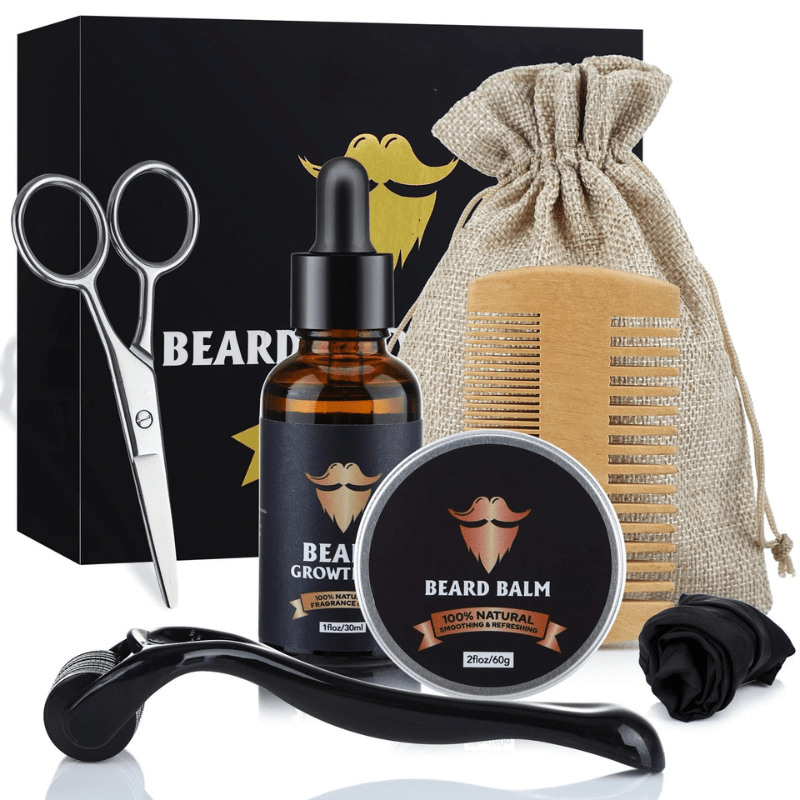 Achieve a healthier, stronger beard using this men's grooming kit with potent dermaroller.