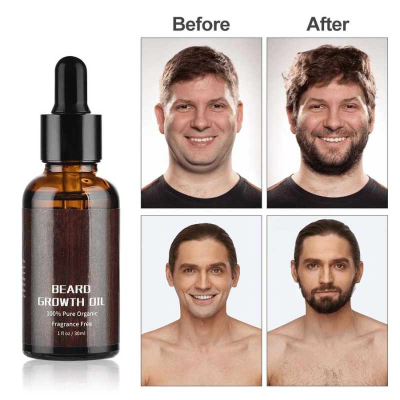 Natural ingredients beard growth oil & balm for men's facial hair care, strength & luster.