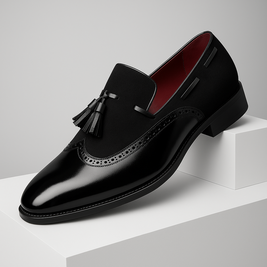 Bellano men's gradient tassel loafers, comfortable slip-on dress shoes. Perfect for formal or smart casual wear.