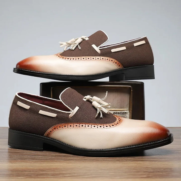 Stylish men's gradient slip-on dress shoes. Bellano tassel loafers offer comfort & sophistication for any event.