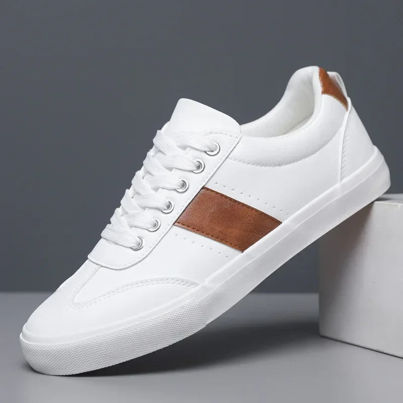 Men's Belmont Luxe Sneakers, two-tone lace-up design. Stylish & versatile men's casual everyday footwear.