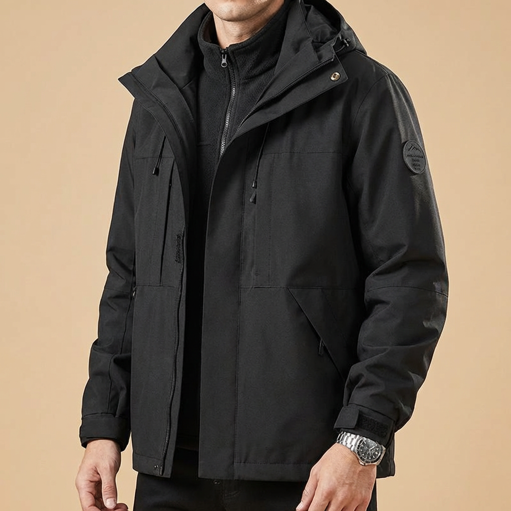 Warm Belmont jacket for men, designed for extreme cold-weather protection & comfort. Essential winter outerwear.