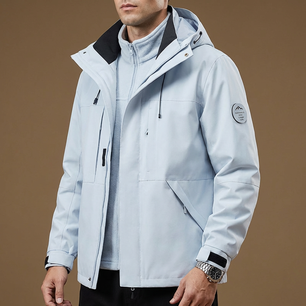 Urban style men's Belmont jacket, combining fashion with cold-weather protection. Perfect city winter outerwear.
