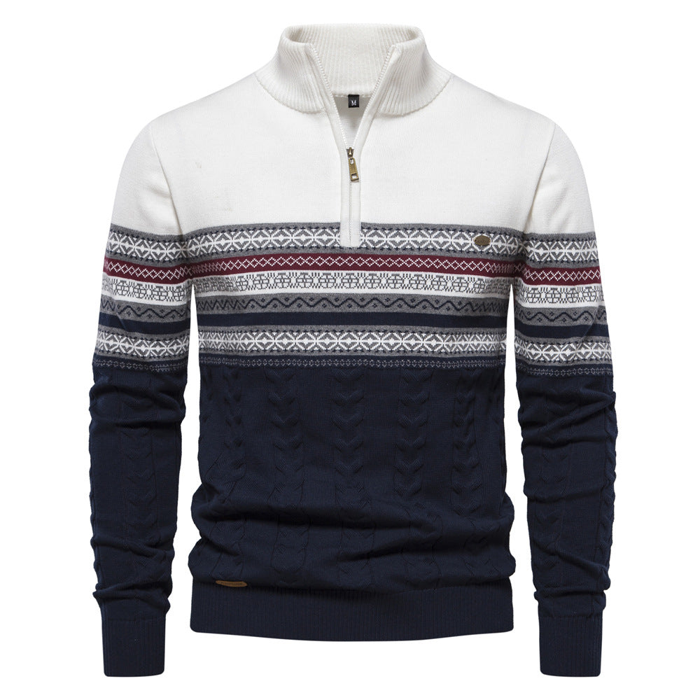 Men's Bergen Nordic Half-Zip Sweater, classic knitwear for stylish winter layering & casual wear.