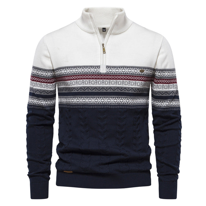 Men's Bergen Nordic Half-Zip Sweater, classic knitwear for stylish winter layering & casual wear.