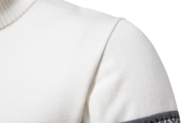 Men's winter fashion: cozy Nordic half-zip pullover, great for layering.