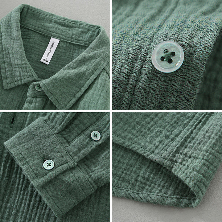 Stay cool in this men's lightweight breathable button-up, a casual comfort shirt for summer.