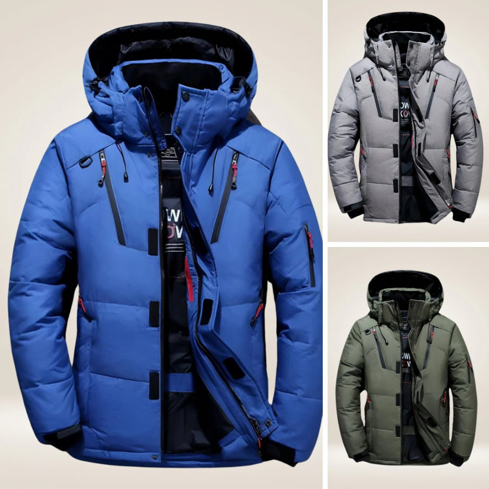 Durable men's insulated winter coat, all-weather outdoor wear, perfect for cold weather protection.