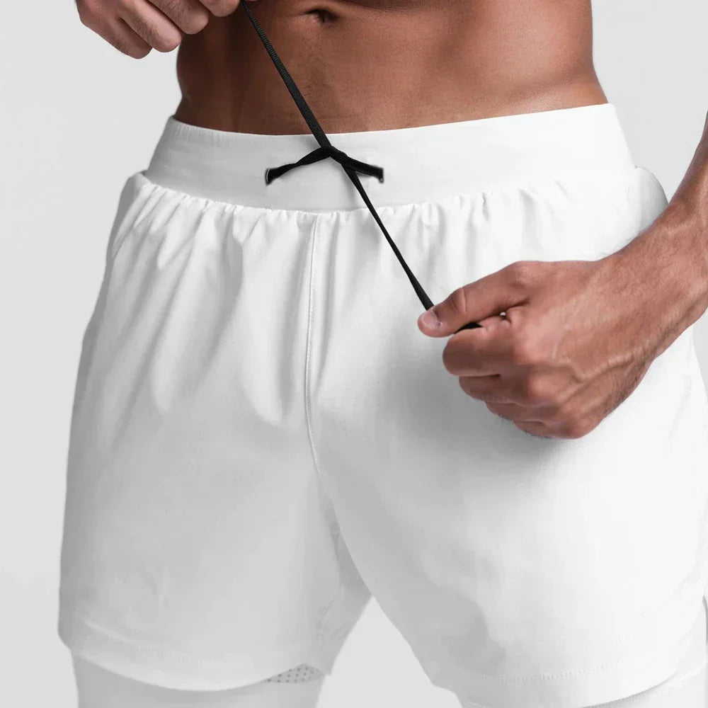 Variety of Marky men's breathable athletic shorts in different colors like grey and navy