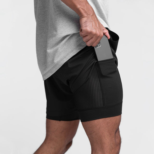 Close-up of the quick-dry fabric texture on men's athletic shorts, perfect for activewear