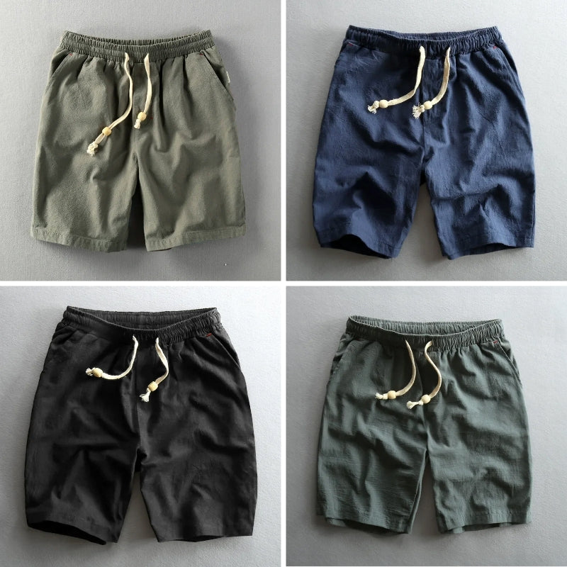 Men's black casual drawstring shorts for everyday comfort & summer style.