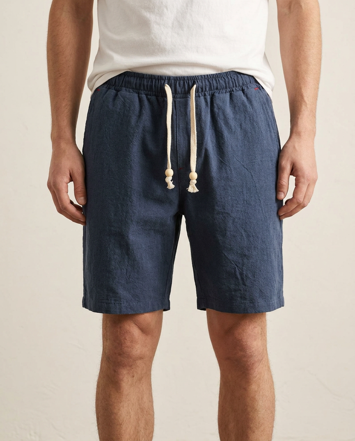 Athletic men's drawstring shorts with pockets, perfect for casual summer wear & active comfort.