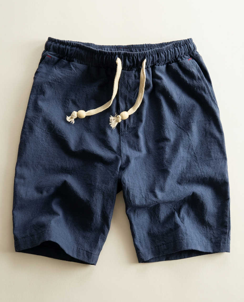 Soft cotton blend men's casual shorts with adjustable drawstring for ultimate everyday comfort.