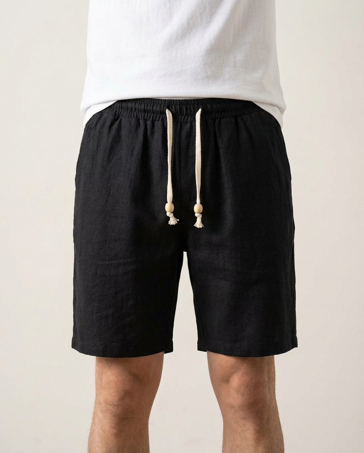 Relaxed fit men's casual shorts with elastic drawstring waist for ultimate comfort & everyday wear.