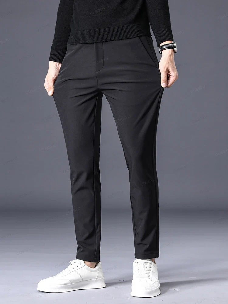 Men's classic fit dress pants in a comfort style, suitable for work or smart casual events.