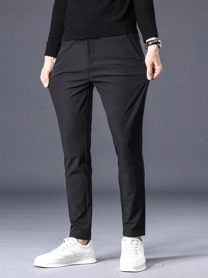 Men's classic fit dress pants in a comfort style, suitable for work or smart casual events.