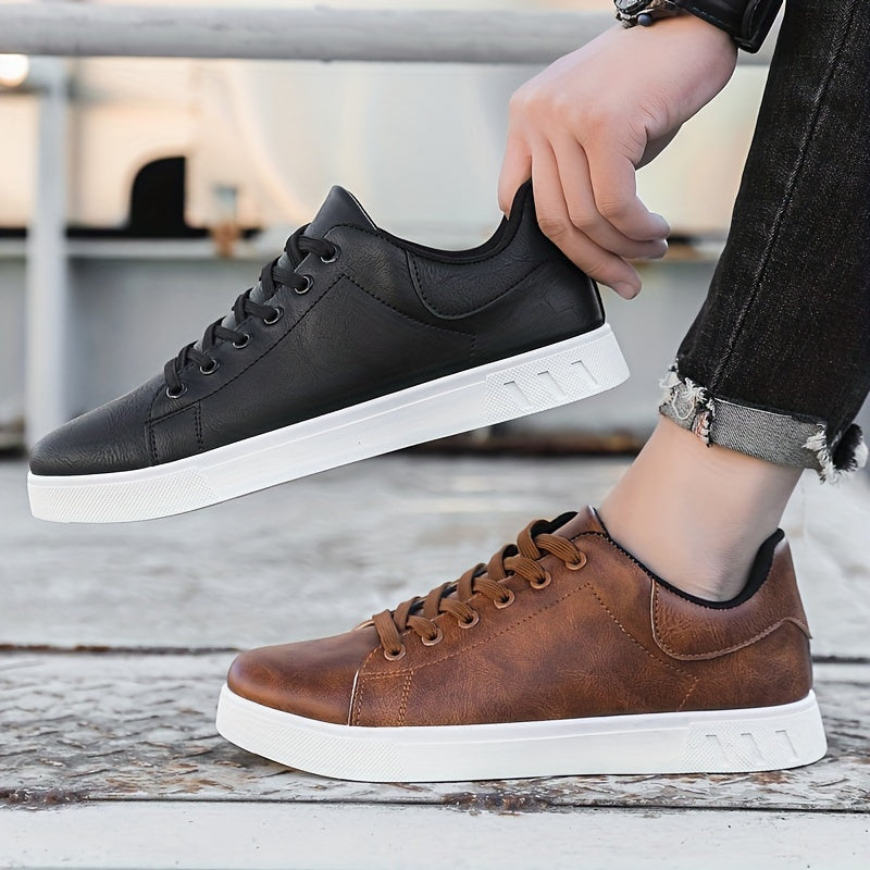 Stylish brown men's comfort walking shoes, breathable, ideal for daily walking & casual use.