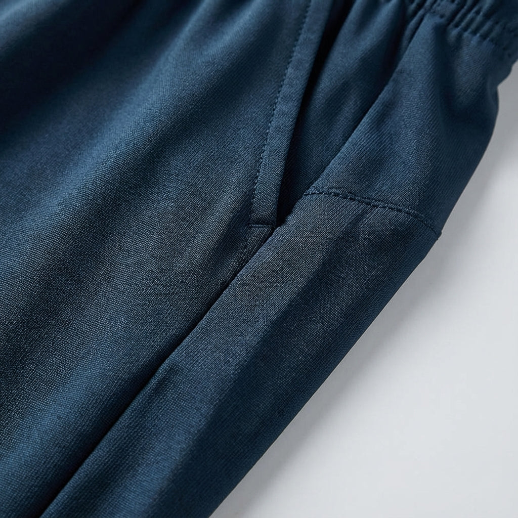 Close-up of the drawstring waist on Vince men's flexible training joggers, perfect for casual pants.
