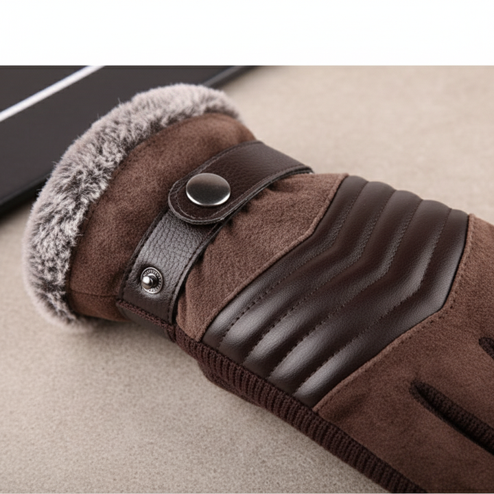 Pair of men's black insulated winter gloves, ideal for cold weather and outdoor accessories