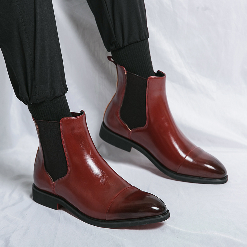 Men's formal and casual Chelsea boots, available in black or brown, always with the distinctive red sole.