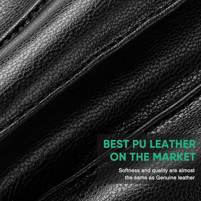 Versatile men's thermal leather touchscreen gloves, perfect for winter driving, sports, and everyday cold.