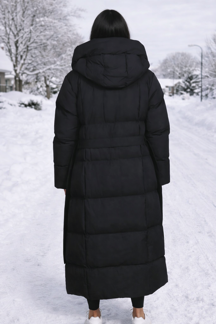 Stylish men's brown hooded puffer coat, providing superior warmth & protection against winter cold.