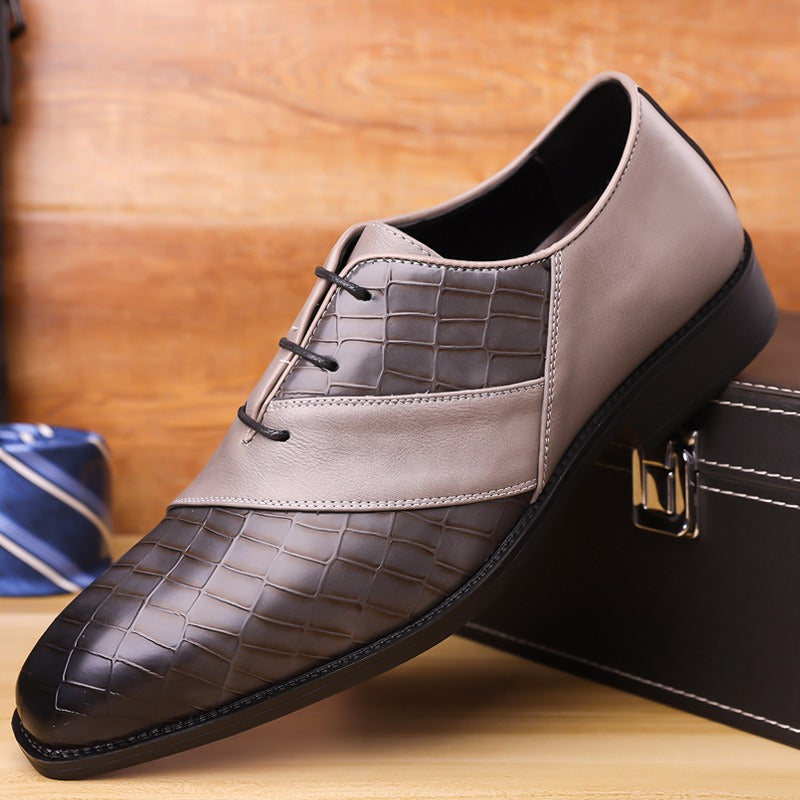 Elegant brown Lucente Oxford dress shoes for men. Perfect formal footwear for business, galas, & special occasions.