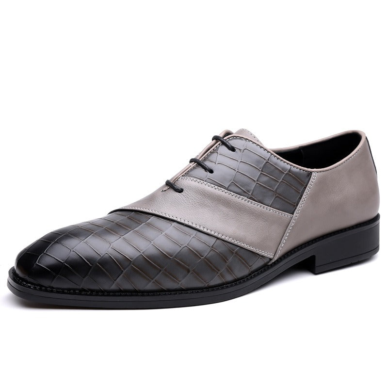 Polished black Lucente men's Oxford dress shoes. Sleek formal footwear for professional business & evening events.