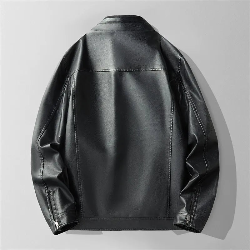 Coffee brown men's modern zipper jacket, a versatile casual outerwear piece for stylish layering.