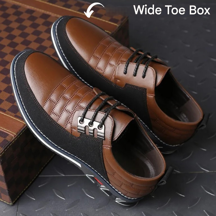 Stylish men's orthopedic dress shoes for business casual, formal wear, or daily comfort.